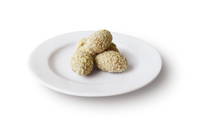 「豆菓子はからだに優しい」のはるか上へ！大阪富田林のレモンの果皮と果汁で味付けした豆菓子。小麦粉・添加物不使用のカリカリサクサクの『おからアーモンド・レモン味』が誕生しました！のメイン画像